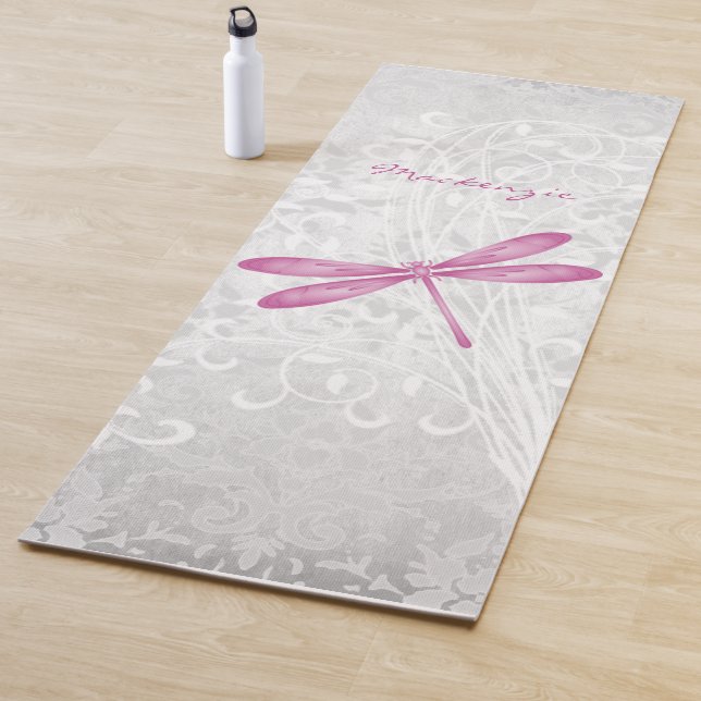 Magenta Dragonfly Personalized Yoga Mat (In Situ)