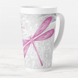 Magenta Dragonfly Personnalisée Latte Mug