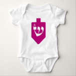 Magenta Dreidel Hebrew Letter Shin Hanukkah  Baby Bodysuit<br><div class="desc">Strikingly simple dreidel with the letter "shin".
A great decor and gift idea for the Festival of Lights - Hanukkah.</div>