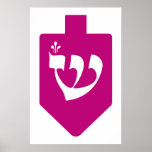 Magenta Dreidel Hebrew Letter Shin Hanukkah Poster<br><div class="desc">Strikingly simple dreidel with the letter "shin".
A great decor and gift idea for the Festival of Lights - Hanukkah.</div>