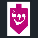 Magenta Dreidel Hebrew Letter Shin Hanukkah Poster<br><div class="desc">Strikingly simple dreidel with the letter "shin".
A great decor and gift idea for the Festival of Lights - Hanukkah.</div>