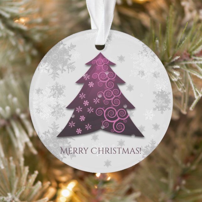 Magenta Festif Arbre de Noël Ornament (Arbre)