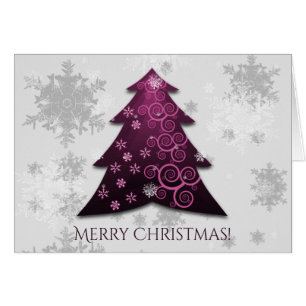 Magenta Festive Arbre de Noël Carte de voeux