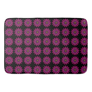 Magenta Floral Bloom Modern Botanical Flower Bath Mat