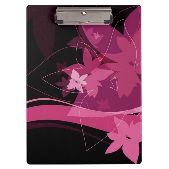 Magenta Floral Pattern Clipboard (Front)
