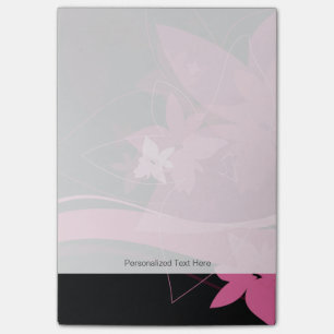 Magenta Floral Pattern Post-it Notes
