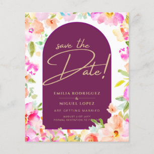Magenta Floral Wedding Flyer