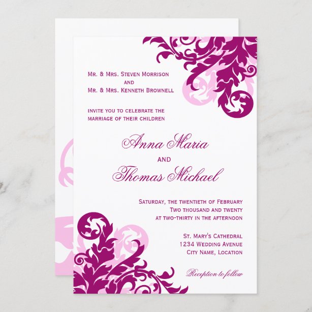 Magenta Wedding Invitations & Announcements | Zazzle CA