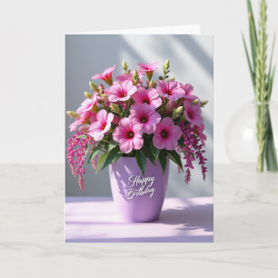 Magenta Flower Birthday Card