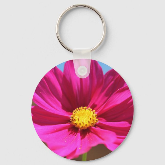 Magenta Flower Keychain (Front)