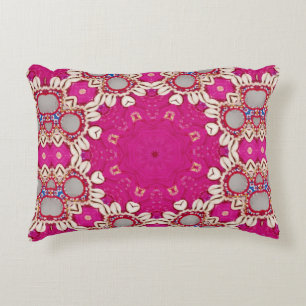 magenta fuchsia tribal hippie gypsy bohemian accent pillow