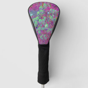 Magenta Garden with Aqua Hydrangea Flowers Golf Head Cover
