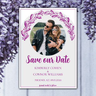 Magenta Garland Photo Save the Date