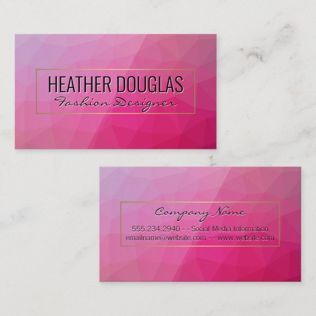 Magenta Geometric Business Card (Front/Back)