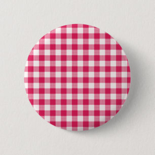 Magenta Gingham 2 Inch Round Button