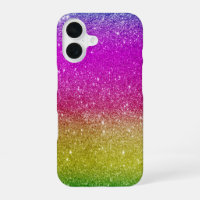 Magenta Glitter iPhone Case - Rainbow Sparkle 16