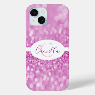 Magenta Glitter Personalize Case-Mate iPhone Case