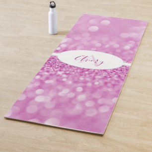 Magenta Glitter Personalize Yoga Mat