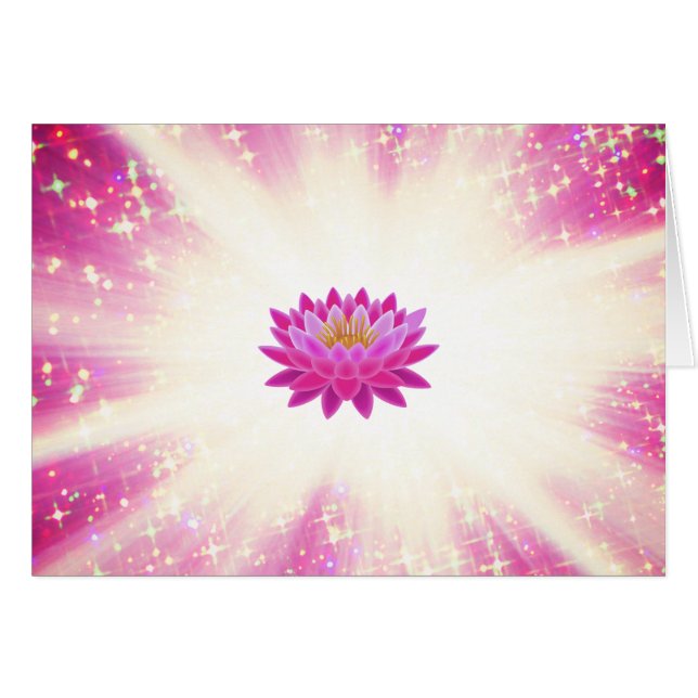 *~* Magenta Glow Lotus Sparkle Glitter Light (Front Horizontal)