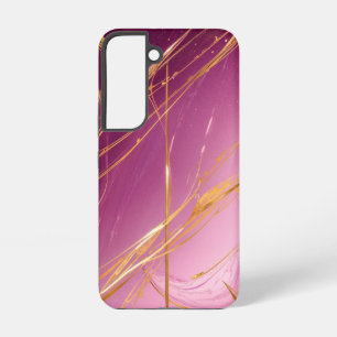 Magenta & Gold Abstract Fluid Art Phone Case
