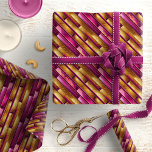 Magenta Gold Christmas Pattern#28 ID1009 Wrapping Paper<br><div class="desc">If you are wondering what colour combinations to pick for your Christmas decor and gift wrap supplies this year, I've created collections of coordinating patterns to make life just a bit easier. This textured-effect, angled geometric pattern, with a glitter and grunge look, is shown here in a magenta and gold...</div>