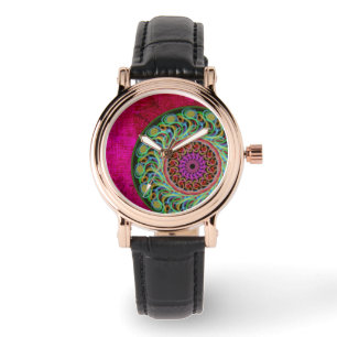 Magenta & Green Mandala Watch