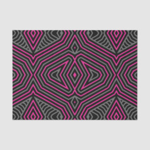 Magenta Grey and Black Ethnic Tribal Pattern Tissue Paper