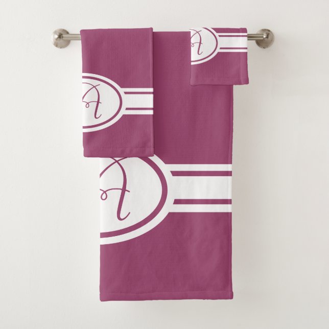 Magenta Haze Monogram Bath Towel Set (Insitu)