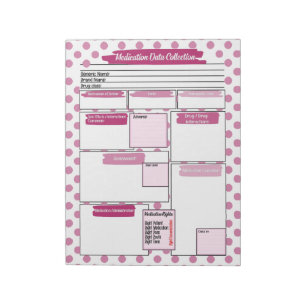 Magenta Healthcare Student Medication Template  Notepad
