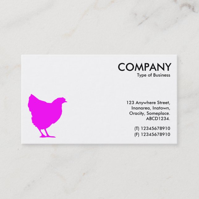 Magenta Hen Symbol - White Business Card (Front)