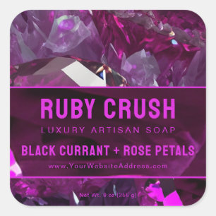 Magenta Hot Pink Ruby Red Abstract Product Label