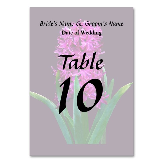 Magenta Hyacinth Table Number (Front)