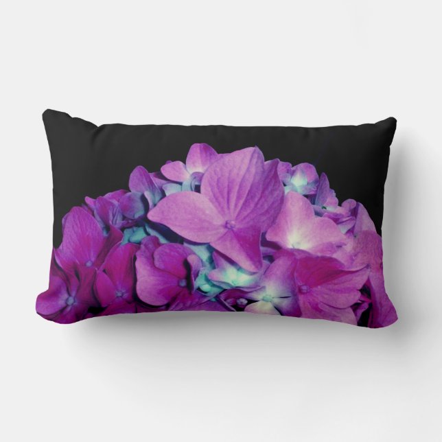 Magenta Hydrangea Lumbar Pillow (Front)