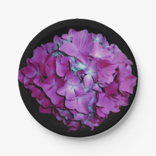 Magenta  Hydrangea Paper Plate