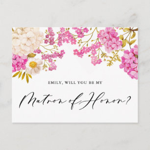 Magenta Hydrangeas Carte de proposition de carte d