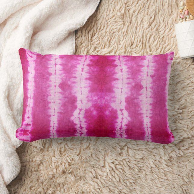 Magenta Ikat Tribal Pattern Lumbar Pillow (Blanket)