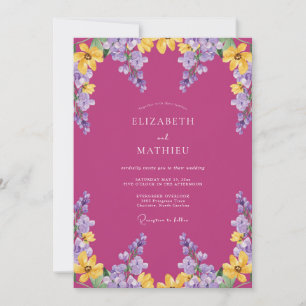 Magenta Jovial Summer Wedding Invitation