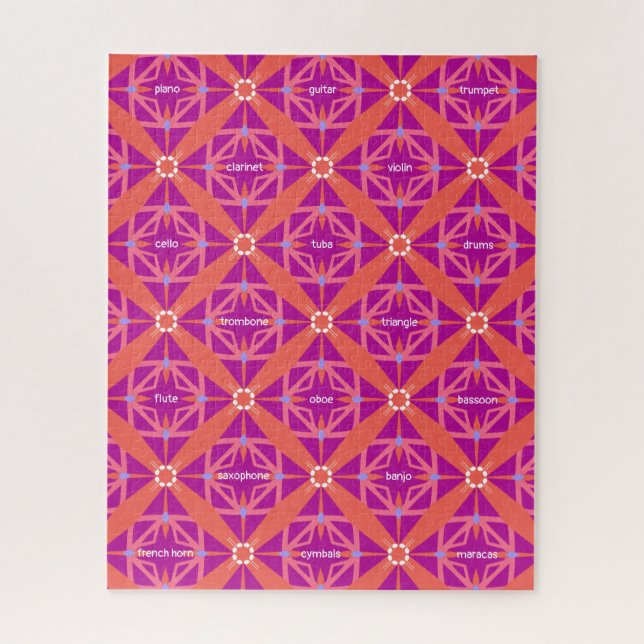 Magenta Key Of Life Kaleidoscope Musical Theme Jigsaw Puzzle (Vertical)