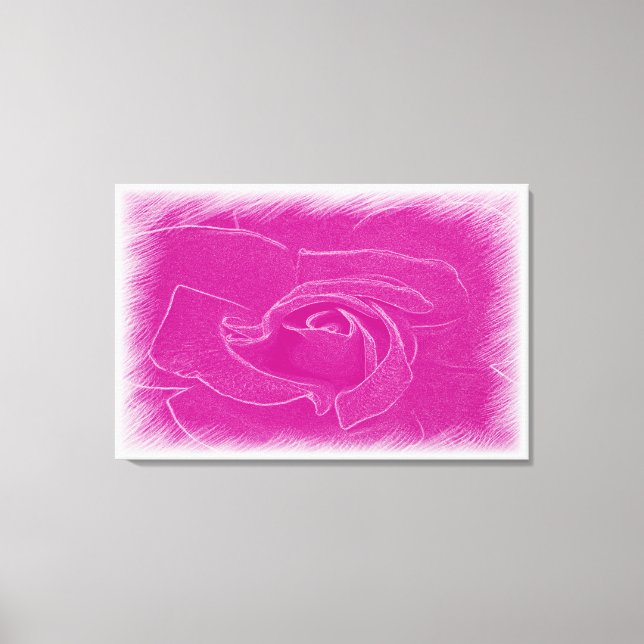 Magenta lace rose canvas print (Front)