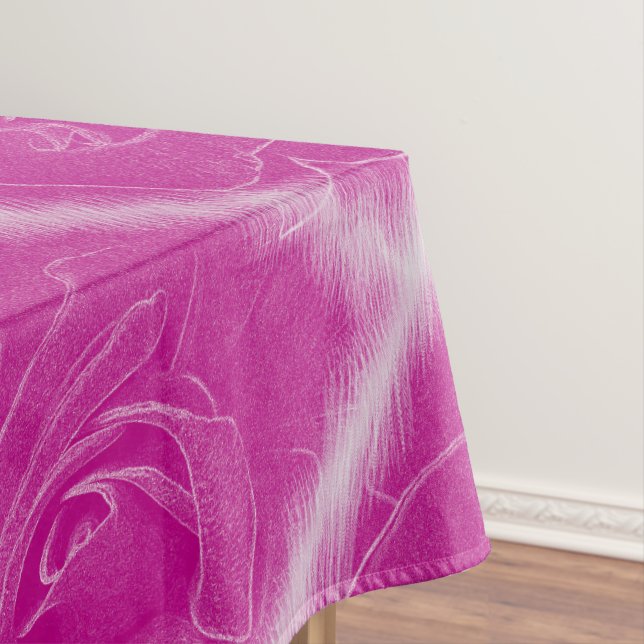 Magenta lace rose tablecloth (In Situ)
