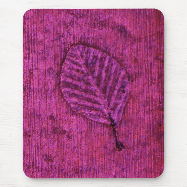Magenta Leaf fossil Mouse Pad (Front)