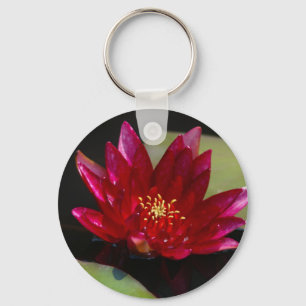 Magenta Lotus Waterlily Keychain