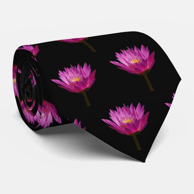 Magenta Lotus Waterlily Tie (Rolled)