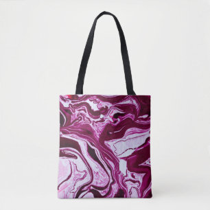 Magenta Marble Texture: Abstract Fluid Art Tote Bag
