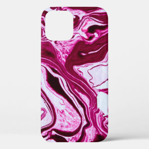 Magenta marble texture iPhone 12 case