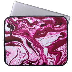 Magenta marble texture laptop sleeve