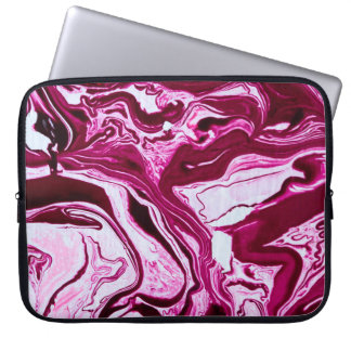 Magenta marble texture laptop sleeve