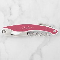 Magenta Monogram Beer Wine Corkscrew Bottle Opener