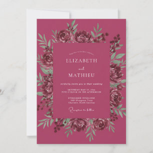 Magenta Moody Autumnal Wedding Invitation