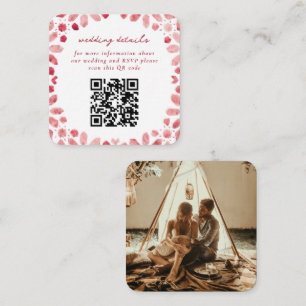 Magenta Moroccan Tiles QR Code Wedding  Enclosure Card
